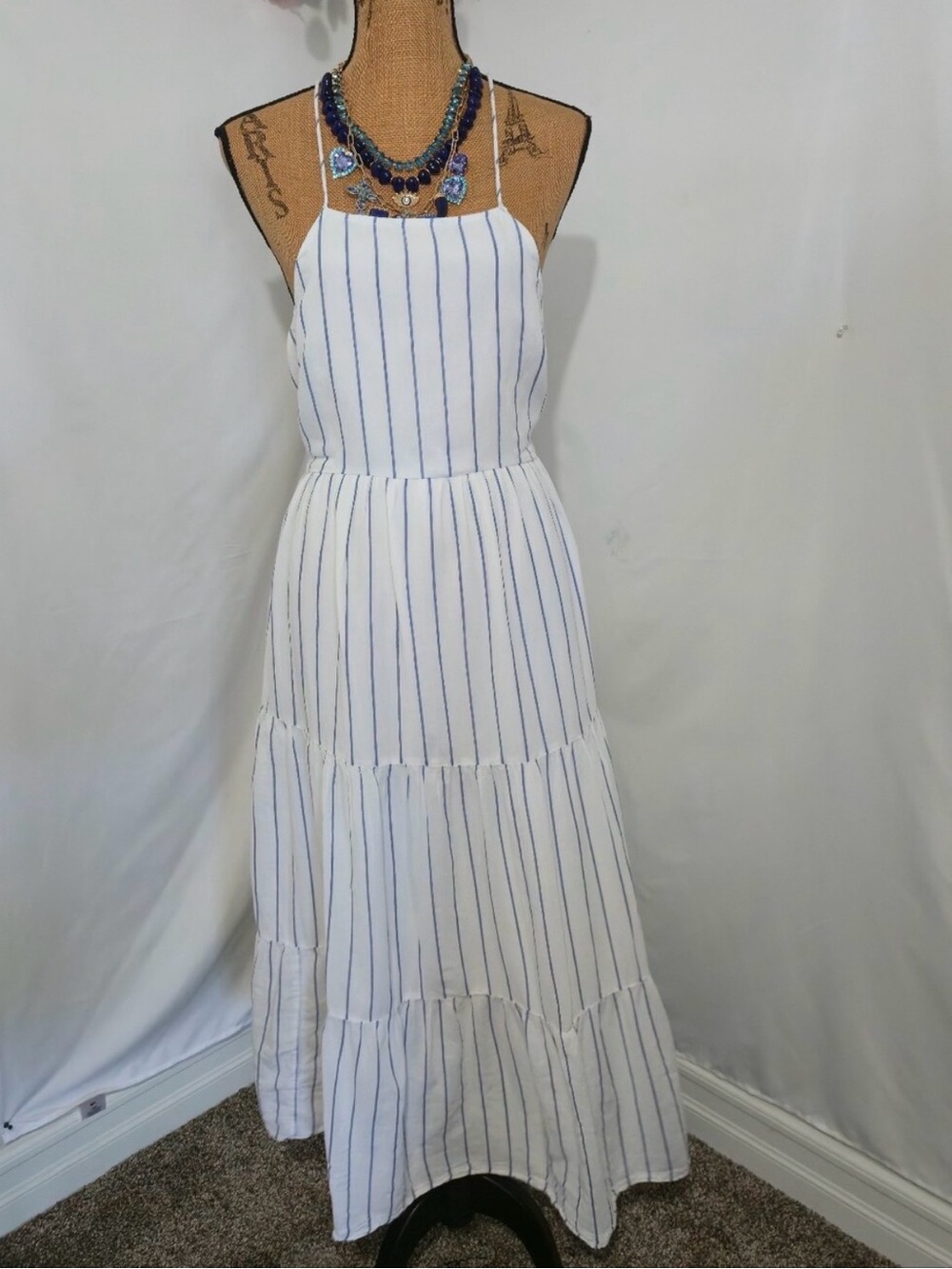 American Eagle Halter Tiered Maxi Dress